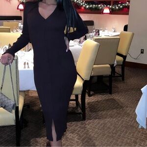 Long sleeve brown dress